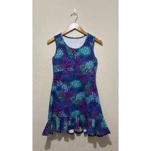 Dona Jo “Up Dress” multi color animal print athletic tennis/pickleball dress (S)